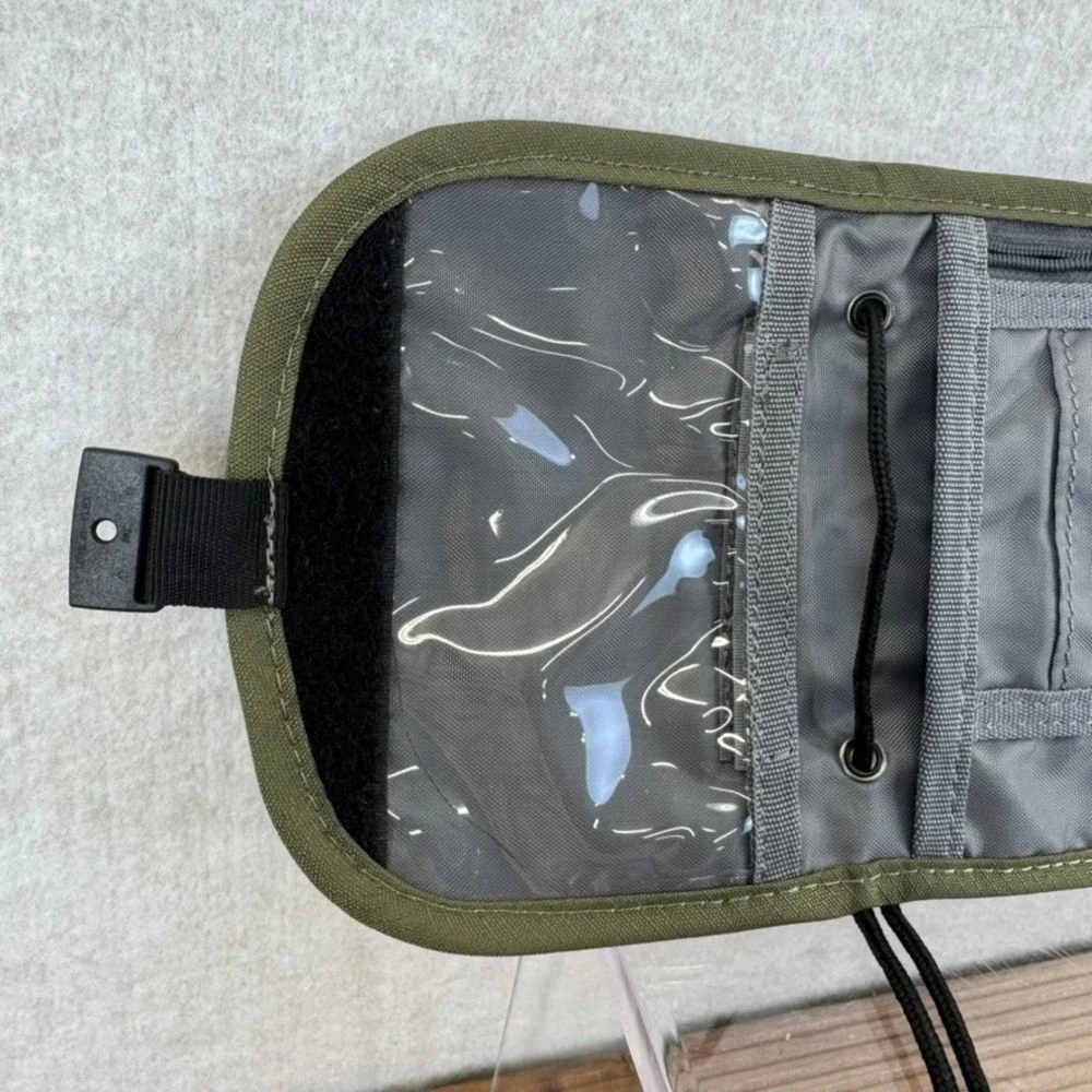 Eddie Bauer Olive Green Canvas Travel Crossbody Bag Wallet Passport Holder